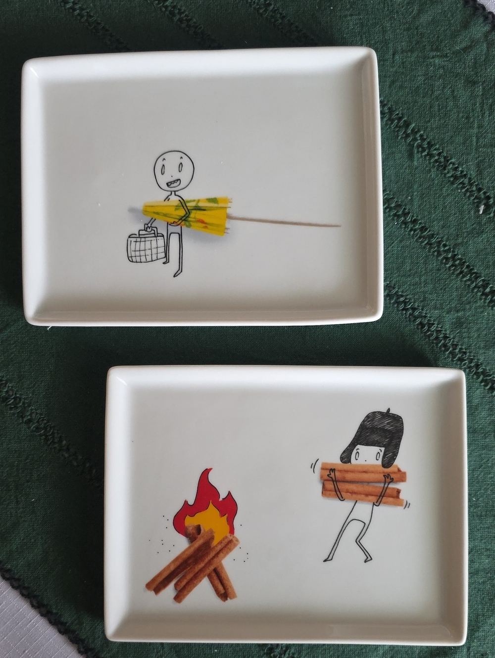 Two CB2 Oliver Appetizer Plates Crate and Barrel